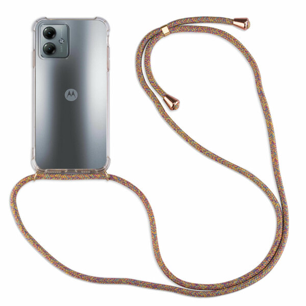 betterfon Handykette für Motorola Moto G14 Handyhülle mit Band Hülle mit Schnur Rainbow