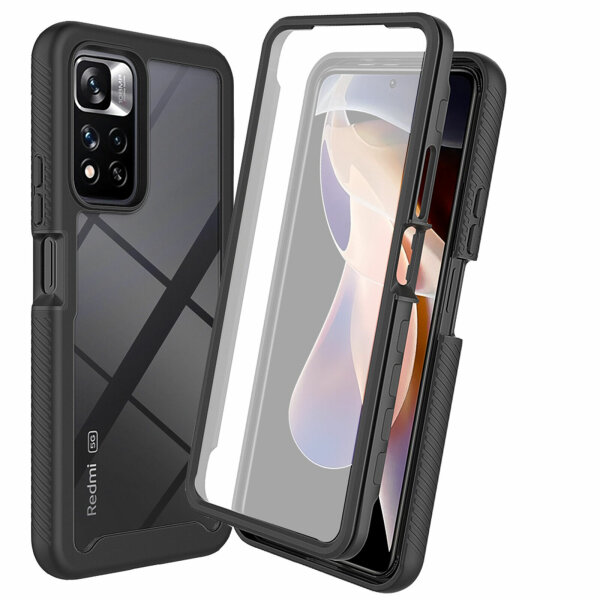 Panzer Hülle Handy Tasche 360 Grad TPU vollschutz mit Integriertem Displayschutz Xiaomi Redmi Note 11 Pro+
