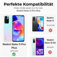 Panzer Hülle Handy Tasche 360 Grad TPU vollschutz mit Integriertem Displayschutz Xiaomi Redmi Note 11 Pro+