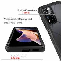 Panzer Hülle Handy Tasche 360 Grad TPU vollschutz mit Integriertem Displayschutz Xiaomi Redmi Note 11 Pro+