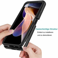 Panzer Hülle Handy Tasche 360 Grad TPU vollschutz mit Integriertem Displayschutz Xiaomi Redmi Note 11 Pro+