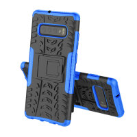Handy Tasche für Samsung Galaxy Case Panzer Hülle Cover Schutzhülle Etui Bumper Galaxy S10+ SM-G975 Blau