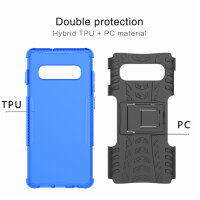 Handy Tasche für Samsung Galaxy Case Panzer Hülle Cover Schutzhülle Etui Bumper Galaxy S10+ SM-G975 Blau