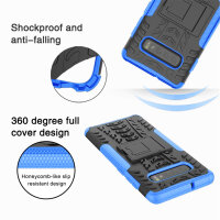 Handy Tasche für Samsung Galaxy Case Panzer Hülle Cover Schutzhülle Etui Bumper Galaxy S10+ SM-G975 Blau