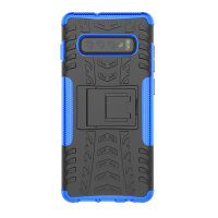 Handy Tasche für Samsung Galaxy Case Panzer Hülle Cover Schutzhülle Etui Bumper Galaxy S10+ SM-G975 Blau