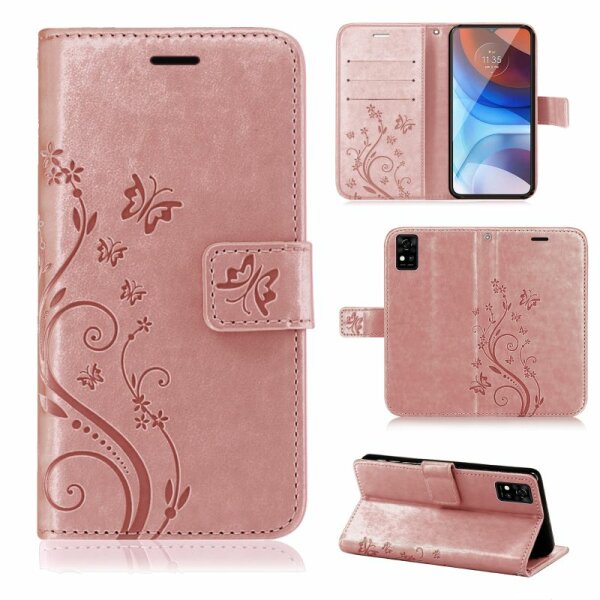 Handy Tasche ZTE Blade Hülle Schutzhülle Klapphülle Flip Case Buchhülle Etui TPU Blade A31 Rosegold