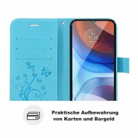 Handy Tasche ZTE Blade Hülle Schutzhülle Klapphülle Flip Case Buchhülle Etui TPU Blade V30 Vita Blau
