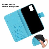 Handy Tasche ZTE Blade Hülle Schutzhülle Klapphülle Flip Case Buchhülle Etui TPU Blade V30 Vita Blau