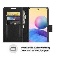 Xiaomi, Handy Tasche Handyhülle Schutzhülle Hülle Flipcase Klapphülle Etui Case Xiaomi Redmi Note 10 5G Schwarz