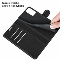 Xiaomi, Handy Tasche Handyhülle Schutzhülle Hülle Flipcase Klapphülle Etui Case Xiaomi Redmi Note 10 5G Schwarz
