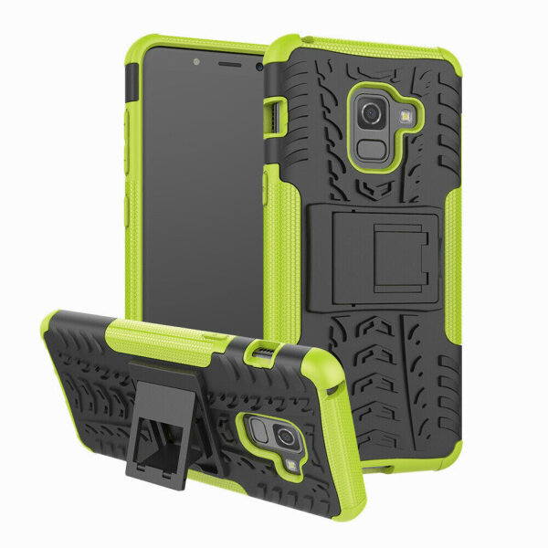 Handy Tasche für Samsung Galaxy Case Panzer Hülle Cover Schutzhülle Etui Bumper Galaxy A8+ 2018 Grün