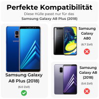 Handy Tasche für Samsung Galaxy Case Panzer Hülle Cover Schutzhülle Etui Bumper Galaxy A8+ 2018 Grün
