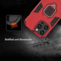 Handyhülle für Apple iPhone 14 Pro – Ring Panzer Cover Rot