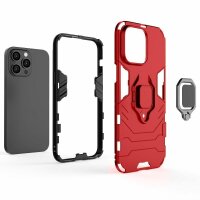 Handyhülle für Apple iPhone 14 Pro – Ring Panzer Cover Rot