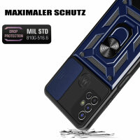 Outdoor Panzer Hülle Motorola Moto G10 G20 G30 Handyhülle mit Kameraschutz Ring Blau