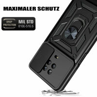 Outdoor Panzer Hülle Nokia G10 G20 Handyhülle mit Slide Kameraschutz Ringhalter Schwarz