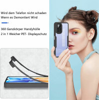 360°Grad Hülle Xiaomi Redmi Note 12 / Poco X5 5G Handyhülle mit Displayschutz Schwarz