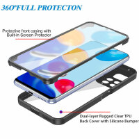 360°Grad Hülle Xiaomi Redmi Note 12 / Poco X5 5G Handyhülle mit Displayschutz Schwarz