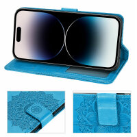 Handyhülle für Apple iPhone 14 Pro – Mandala Case Blau