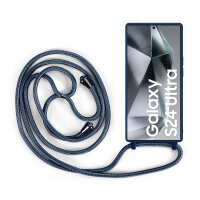 Handykette für Samsung Hanyhülle mit Band Hülle mit Kodel Smartphone Halskette Galaxy S24 Ultra Blau