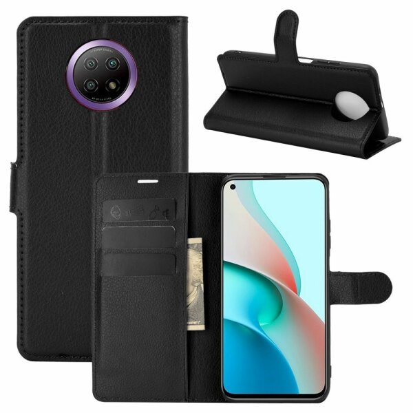 Xiaomi, Handy Tasche Handyhülle Schutzhülle Hülle Flipcase Klapphülle Etui Case Xiaomi Redmi Note 9T Schwarz