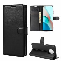 Xiaomi, Handy Tasche Handyhülle Schutzhülle Hülle Flipcase Klapphülle Etui Case Xiaomi Redmi Note 9T Schwarz