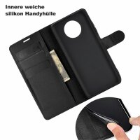 Xiaomi, Handy Tasche Handyhülle Schutzhülle Hülle Flipcase Klapphülle Etui Case Xiaomi Redmi Note 9T Schwarz