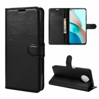 Xiaomi, Handy Tasche Handyhülle Schutzhülle Hülle Flipcase Klapphülle Etui Case Xiaomi Redmi Note 9T Schwarz