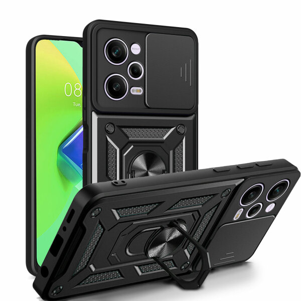 Outdoor Hülle Xiaomi Redmi Note 12 Pro / Poco X5 Pro 5G Handyhülle Kameraschutz Schwarz