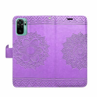 Schutz Hülle Xiaomi Redmi Note 10 Handy Tasche Flip Case Etui Schale TPU Wallet Lila