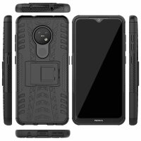 Handy Tasche Nokia Hülle Outdoor Hybrid Case Cover Schutzhülle Handyhülle Bumper Nokia 6.2 / 7.2 Schwarz