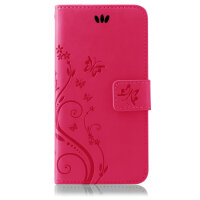 Huawei Handy Tasche Handyhülle Schutz Hülle Blumen Flip Cover Buch Case Etui Huawei P30 Lite Pink