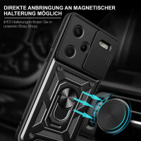 Outdoor Panzer Hülle Xiaomi Redmi Note 13 Pro+ Handyhülle Kameraschutz Ringhalte Schwarz