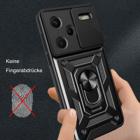 Outdoor Panzer Hülle Xiaomi Redmi Note 13 Pro+ Handyhülle Kameraschutz Ringhalte Schwarz