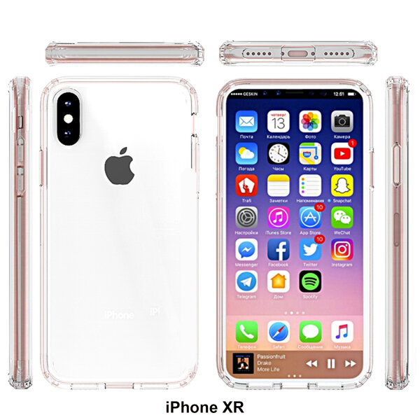 Iphone hülle Handy Tasche Acrylglas Schutzhülle Bumper Back Cover Case Silikon iPhone XR