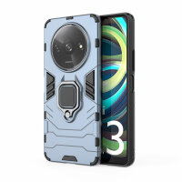 Hülle Xiaomi Redmi A3 Handyhülle Stoßfest 360° Drehbarer Ring Case Back Cover Türkis