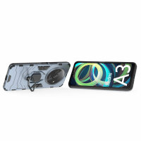 Hülle Xiaomi Redmi A3 Handyhülle Stoßfest 360° Drehbarer Ring Case Back Cover Türkis