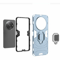 Hülle Xiaomi Redmi A3 Handyhülle Stoßfest 360° Drehbarer Ring Case Back Cover Türkis