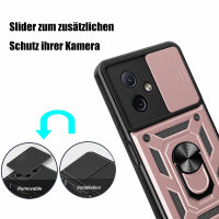 Outdoor Panzer Hülle Motorola Moto G54 Handyhülle mit Kameraschutz Ringhalter Rosegold