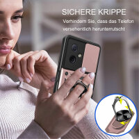 Outdoor Panzer Hülle Motorola Moto G54 Handyhülle mit Kameraschutz Ringhalter Rosegold