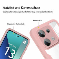 360° Grad Hülle Xiaomi Redmi Note 13 4G vollschutz Integriertem Displayschutz Rosa