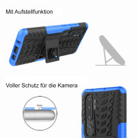 Schutz Hülle Xiaomi Handy Tasche Case Cover Silikon Schale Outdoor Handyhülle BF Xiaomi Mi Note 10 / Note 10 Pro Blau