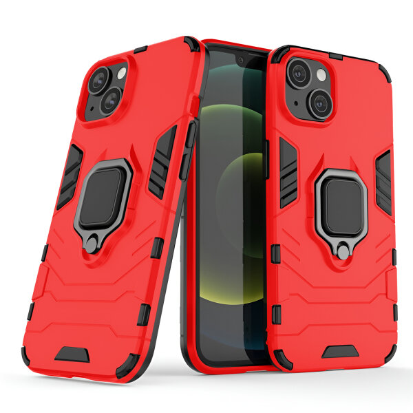 Handyhülle für Apple iPhone 14 Plus – Ring Panzer Cover Rot