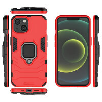 Handyhülle für Apple iPhone 14 Plus – Ring Panzer Cover Rot