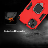 Handyhülle für Apple iPhone 14 Plus – Ring Panzer Cover Rot