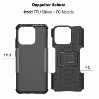 Hülle für Xiaomi Redmi 12C Outdoor Handyhülle Handy Tasche Case Cover TPU Bumper Schwarz
