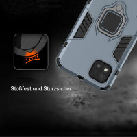 Realme C11 ( 2021 ), Schutz Hülle Handy Tasche Ring Case Silikon Cover Bumper BF Türkis
