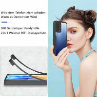 360° Grad Hülle für Oppo A74 4G Handyhülle vollschutz Integriertem Displayschutz Schwarz