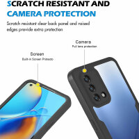 360° Grad Hülle für Oppo A74 4G Handyhülle vollschutz Integriertem Displayschutz Schwarz