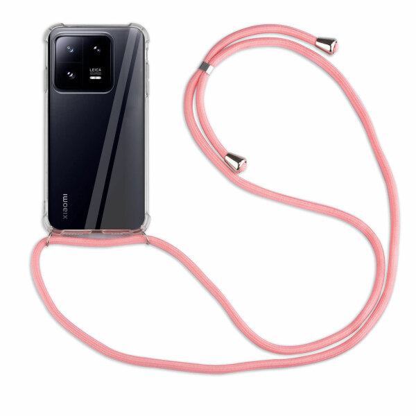 Handykette für Xiaomi 13 Handyhülle mit Band Hülle mit Kordel Handy Tasche Rosa